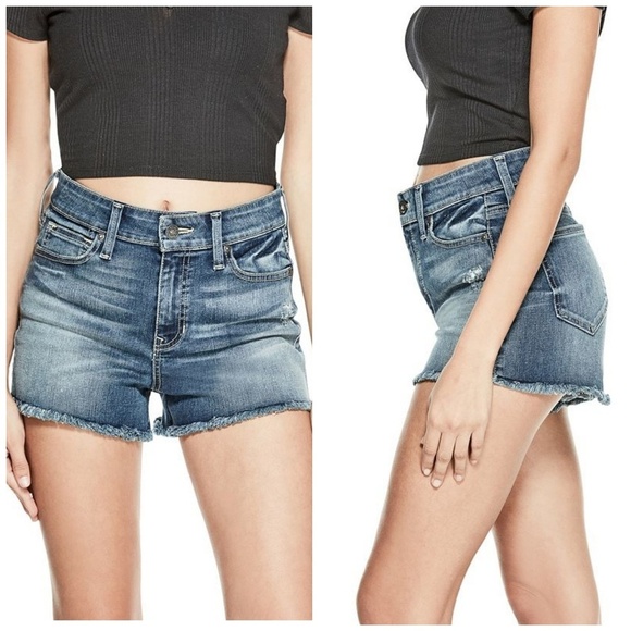 NEW GUESS Teedra High Rise Jean Shorts SZ 27 - Picture 1 of 4